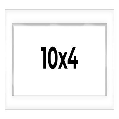 10x4 Shadow Box White Contemporary Frame - Interior Size 10x4 in by 1 in Deep - This White Frame is Made to Display Items Up to 1 in Deep Includes Shatter Resistant Acrylic, Backing, Hardware