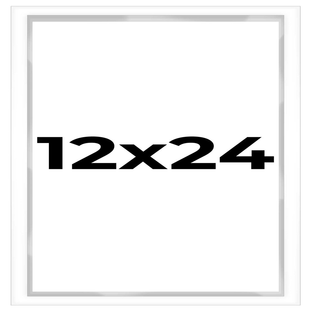 12x24 Shadow Box White Display Frame | Interior Size 1 Inch Deep | Includes Shatter Resistant Acrylic Plexiglass, White Backing and Hanging Hardware