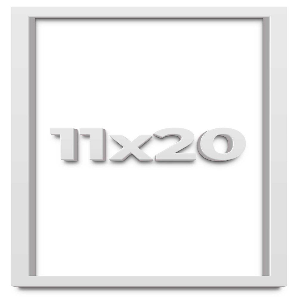 11x20 White Shadow Box Frame - Shadow Box Frame Interior Size 11x20 by 1 Inches Deep - White Frame is Made to Display Items Up to 1 Inches Deep Includes Shatter Resistant Acrylic, Backing, Hardware