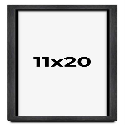 11x20 Shadow Box Charcoal Black Frame Display Case Solid Wood Shadowbox | 1" Inch Deep | with UV Acrylic Plexiglass, Backing & Hanging Hardware