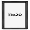 11x20 Shadow Box Charcoal Black Frame Display Case Solid Wood Shadowbox | 1" Inch Deep | with UV Acrylic Plexiglass, Backing & Hanging Hardware view 1