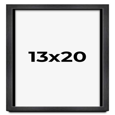 13x20 Shadow Box Charcoal Black Frame Display Case Solid Wood Shadowbox | 1" Inch Deep | with UV Acrylic Plexiglass, Backing & Hanging Hardware