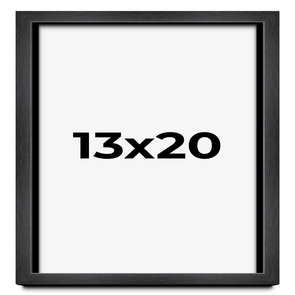 13x20 Shadow Box Charcoal Black Frame Display Case Solid Wood Shadowbox | 1" Inch Deep | with UV Acrylic Plexiglass, Backing & Hanging Hardware