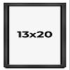 13x20 Shadow Box Charcoal Black Frame Display Case Solid Wood Shadowbox | 1" Inch Deep | with UV Acrylic Plexiglass, Backing & Hanging Hardware view 1
