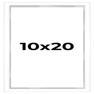 10x20 Shadow Box White Contemporary Frame - Interior Size 10x20 by 1 Inches Deep - White Frame is Made to Display Items Up to 1 Inches Deep Includes Shatter Resistant Acrylic, Backing, Hardware
