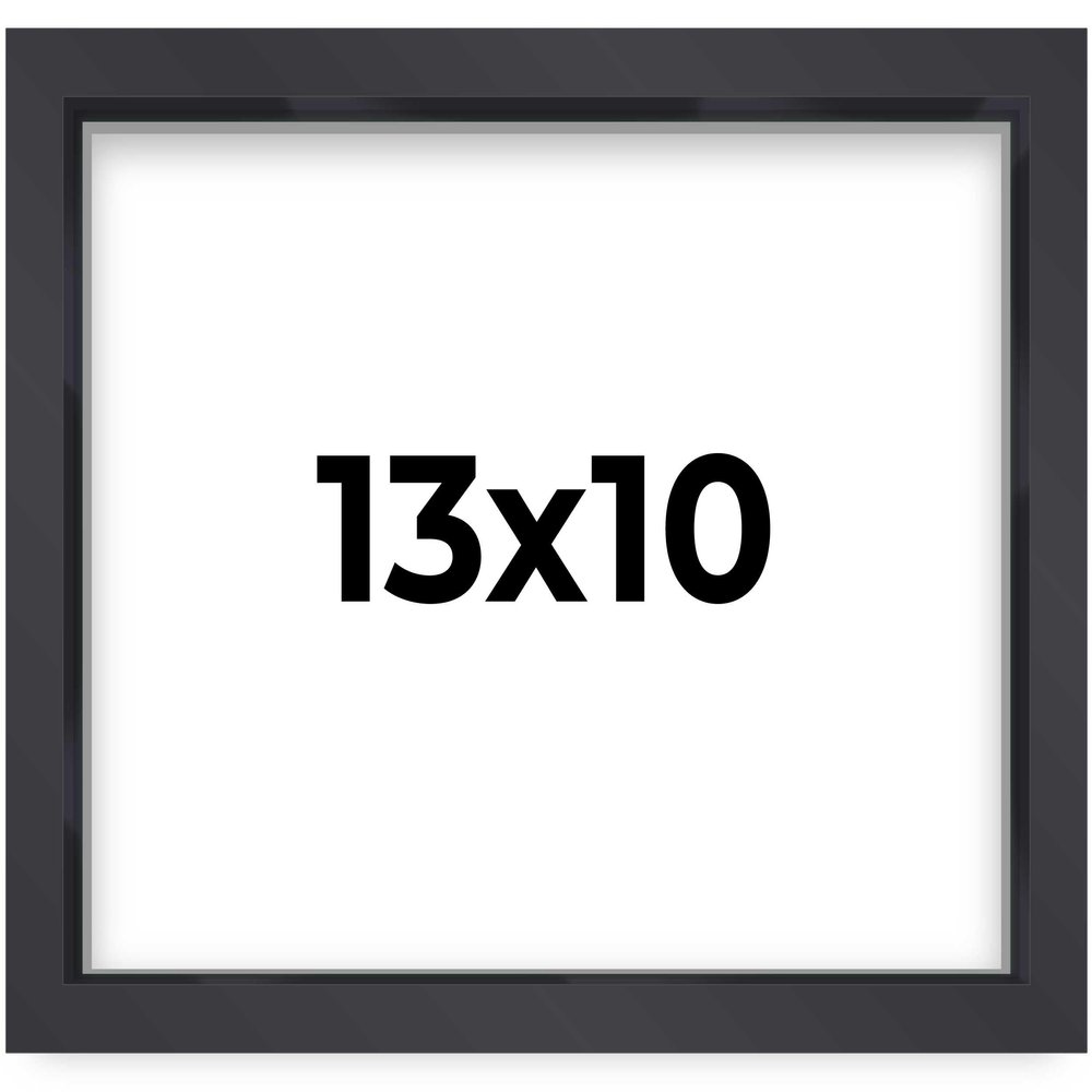 10x13 Shadow Box Frame Contemporary Black | 3/4" Depth of Usable Space| Interior Size 10x13 or 13x10 Inches| UV Resistant Acrylic, Acid-Free Backing, Wall Hangers | Made in USA