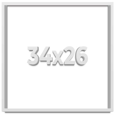 34x26 White Shadow Box Frame - Shadow Box Frame Interior Size 34x26 by 1 Inches Deep - White Frame is Made to Display Items Up to 1 Inches Deep Includes Shatter Resistant Acrylic, Backing, Hardware