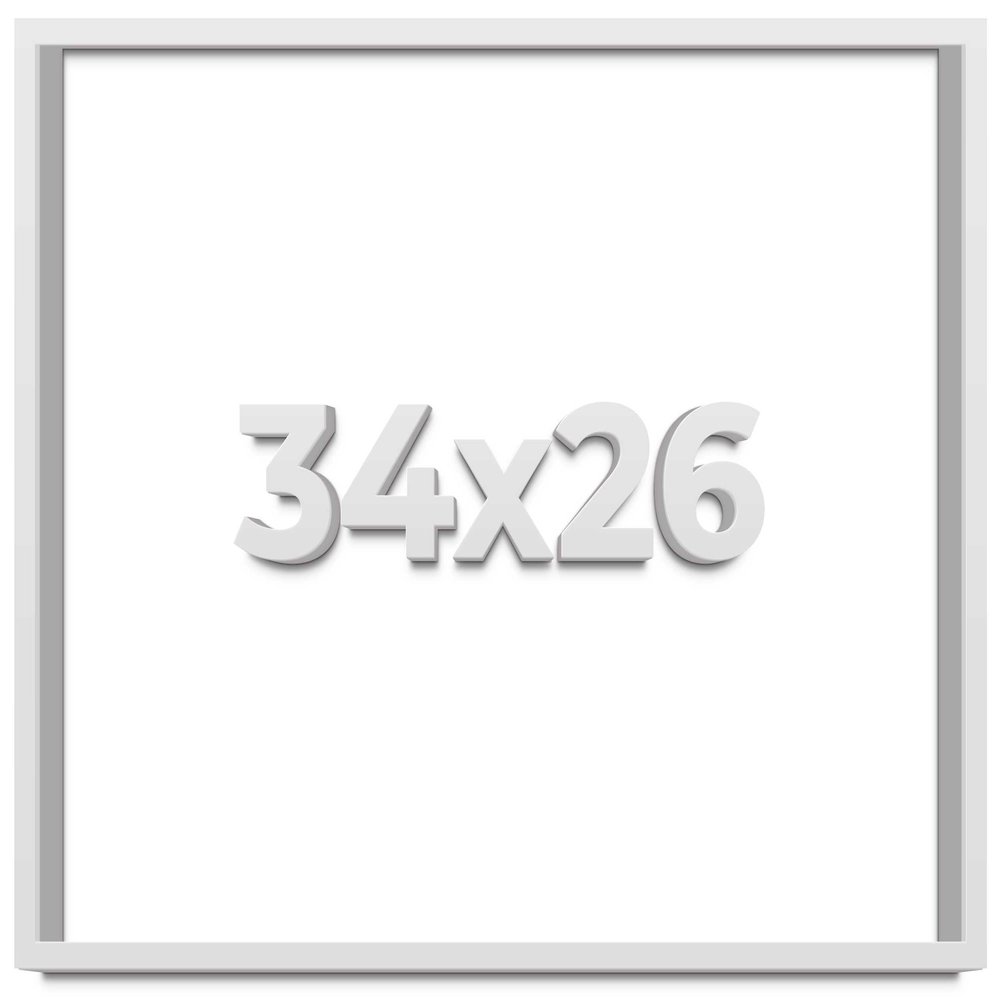 34x26 White Shadow Box Frame - Shadow Box Frame Interior Size 34x26 by 1 Inches Deep - White Frame is Made to Display Items Up to 1 Inches Deep Includes Shatter Resistant Acrylic, Backing, Hardware