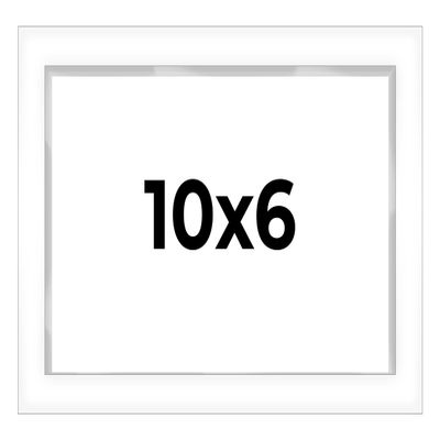 10x6 Shadow Box White Contemporary Frame - Interior Size 10x6 by 1 Inches Deep - This White Frame is Made to Display Items Up to 1 Inches Deep Includes Shatter Resistant Acrylic, Backing, Hardware