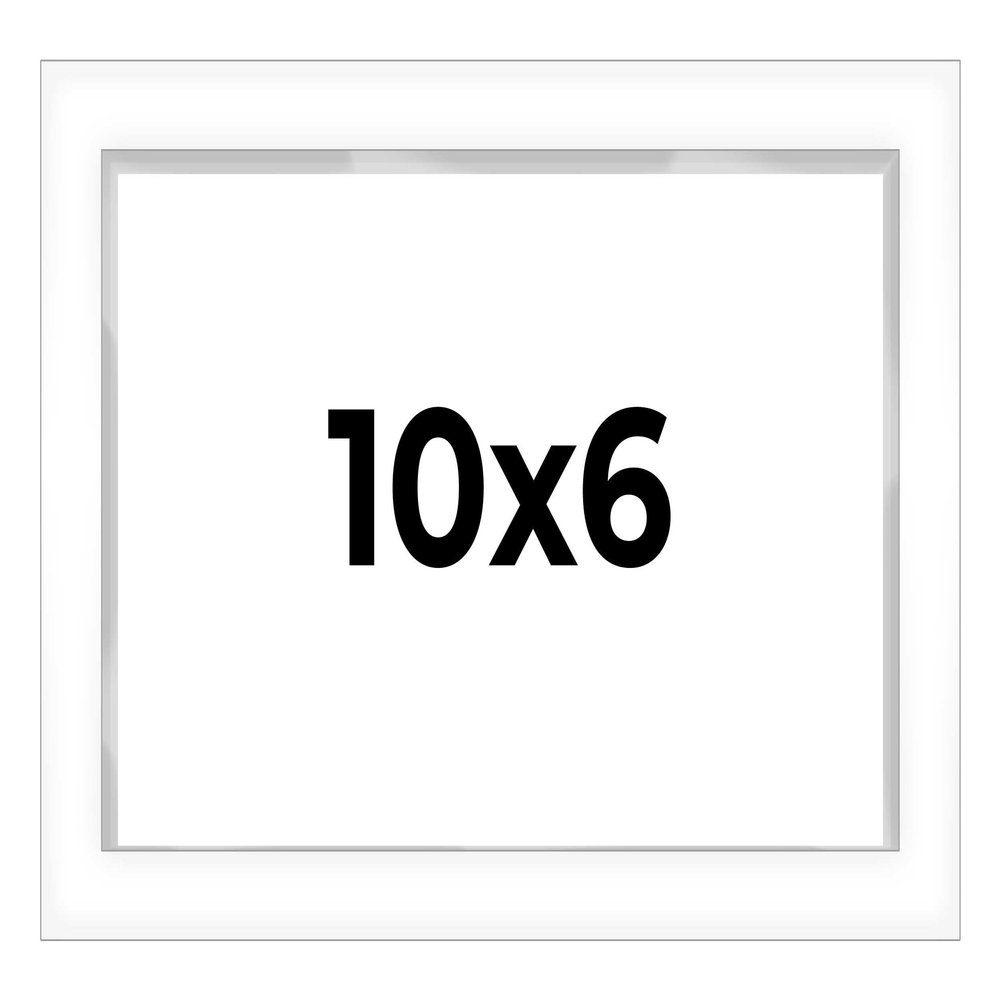 10x6 Shadow Box White Contemporary Frame - Interior Size 10x6 by 1 Inches Deep - This White Frame is Made to Display Items Up to 1 Inches Deep Includes Shatter Resistant Acrylic, Backing, Hardware