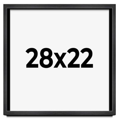 28x22 Shadow Box Charcoal Black Frame Display Case Solid Wood Shadowbox | 1" Inch Deep | with UV Acrylic Plexiglass, Backing & Hanging Hardware
