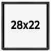 28x22 Shadow Box Charcoal Black Frame Display Case Solid Wood Shadowbox | 1" Inch Deep | with UV Acrylic Plexiglass, Backing & Hanging Hardware view 1