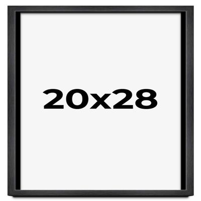 20x28 Shadow Box Charcoal Black Frame Display Case Solid Wood Shadowbox | 1" Inch Deep | with UV Acrylic Plexiglass, Backing & Hanging Hardware