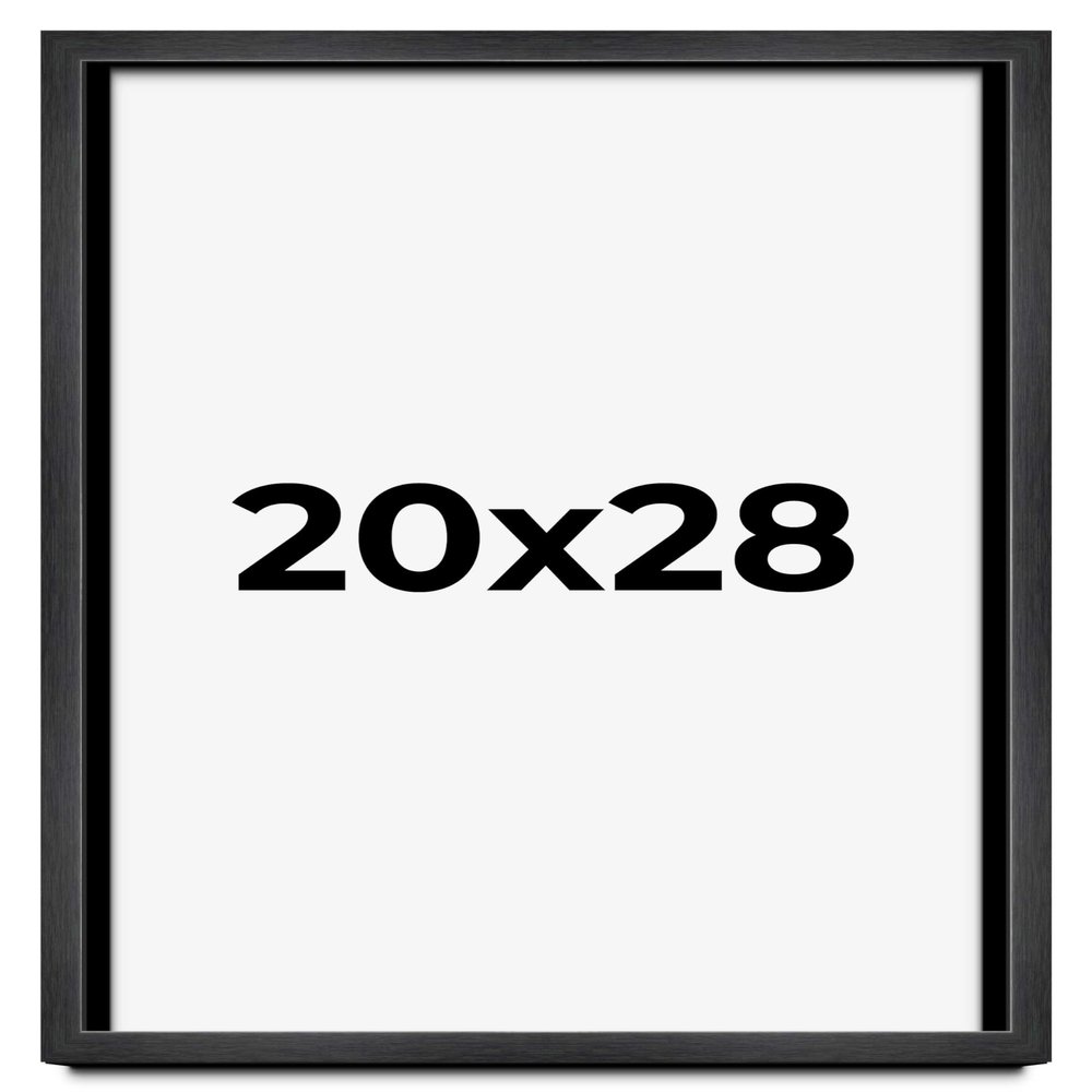20x28 Shadow Box Charcoal Black Frame Display Case Solid Wood Shadowbox | 1" Inch Deep | with UV Acrylic Plexiglass, Backing & Hanging Hardware