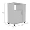 FM FURNITURE Clayton Microwave Cabinet with 3 Open Side Shelves, Cabinet, and Caster Wheels, White view 2