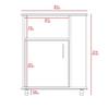 FM FURNITURE Clayton Microwave Cabinet with 3 Open Side Shelves, Cabinet, and Caster Wheels, White view 4
