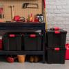 IRIS USA WeatherPro 74 Qt Storage Bins with Lids, 3 Pack, BPA-Free Plastic Gasket Box with Tight Latch and Seal, Stackable Nestable Tote Tub - Black/Red view 3