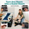 SereneLife EZ Bed Air Mattress with Frame and Rolling Case, Self-Inflating Airbed with Built in Pump for Travel and Hosting, Queen view 2