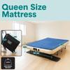 SereneLife EZ Bed Air Mattress with Frame and Rolling Case, Self-Inflating Airbed with Built in Pump for Travel and Hosting, Queen view 3