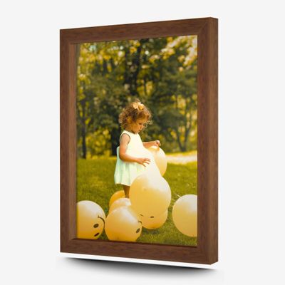 M Modern Memory Design 7x26 Brown Picture Frame Wood Real Glass | Wall Mount | Walnut Brown 7x26 for Photos, Art & Posters