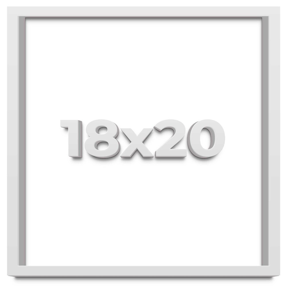 18x20 White Shadow Box Frame - Shadow Box Frame Interior Size 18x20 by 1 Inches Deep - White Frame is Made to Display Items Up to 1 Inches Deep Includes Shatter Resistant Acrylic, Backing, Hardware