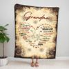 NAZENTI Personalized Blanket Letter Blanket Birthday Gift for Mom Gift for Her Nana Birthday Gift for Mom Grandma Gift for Wife Flower Black White (Hand Grandma) view 2
