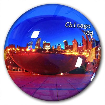 USA Chicago Fridge Magnet Refrigerator Stickers Decorative Magnet Travel Souvenir Crystal Glass