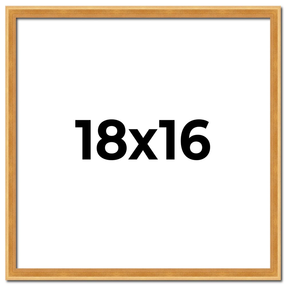 Poster Palooza 18x16 Frame Olde Gold Solid Wood Picture Frame | 0.75 Inch Moulding Width | Includes UV Acrylic Plexiglass, Foam Board Backing & Hanging Hardware
