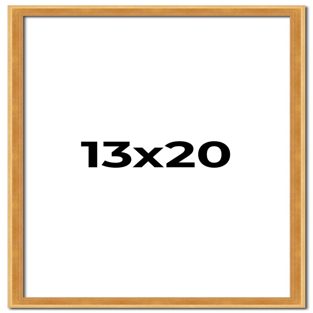 Poster Palooza 13x20 Frame Olde Gold Solid Wood Picture Frame | 0.75 Inch Moulding Width | Includes UV Acrylic Plexiglass, Foam Board Backing & Hanging Hardware