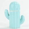 Ceramic Decorative Toothpick Holder Blue Cactus Shaped Toothpick Dispenser Ceramic Cotton Swab Container for Holiday Party Table Decoration view 1