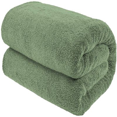 100% Cotton Oversized 40x80 Bath Sheet, Turkish Bath Towels for Bathroom Extra Large, Sage Green Bath Sheet