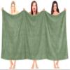 100% Cotton Oversized 40x80 Bath Sheet, Turkish Bath Towels for Bathroom Extra Large, Sage Green Bath Sheet view 2