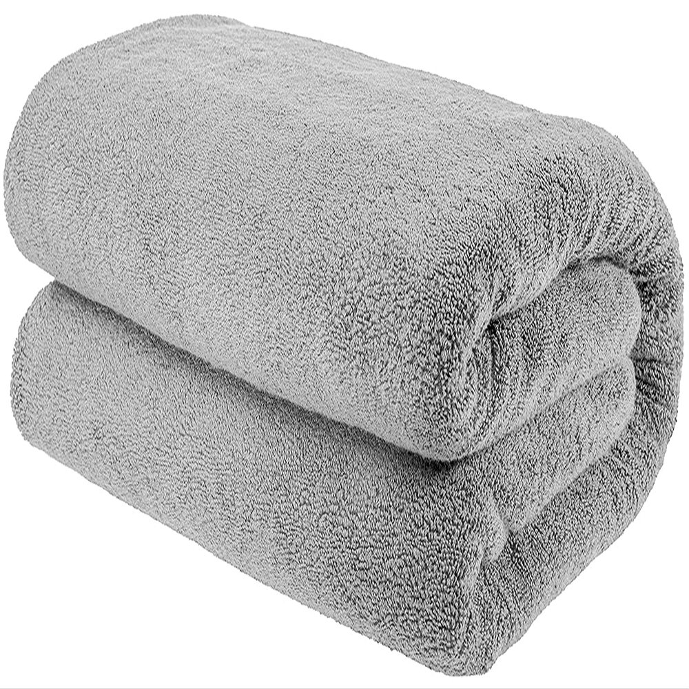 100% Cotton Oversized 40x80 Bath Sheet, Turkish Bath Towels for Bathroom Extra Large, Cool Grey Bath Sheet