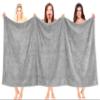 100% Cotton Oversized 40x80 Bath Sheet, Turkish Bath Towels for Bathroom Extra Large, Cool Grey Bath Sheet view 2