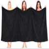 100% Cotton Oversized 40x80 Bath Sheet, Turkish Bath Towels for Bathroom Extra Large, Black Bath Sheet view 2
