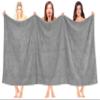100% Cotton Oversized 40x80 Bath Sheet, Turkish Bath Towels for Bathroom Extra Large, Gray Bath Sheet view 2