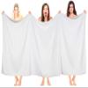 100% Cotton Oversized 40x80 Bath Sheet, Turkish Bath Towels for Bathroom Extra Large, White Bath Sheet view 2