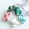 Ceramic Decorative Toothpick Holder Blue Cactus Shaped Toothpick Dispenser Ceramic Cotton Swab Container for Holiday Party Table Decoration view 2