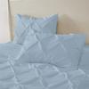 All Season 3PC Down Comforter Sets, 100% Organic Cotton 800TC 600GSM. Pinch Pleated, Breathable, Soft, Fluffy, Light Weight, Machine Washable, Twin Size, Light Blue view 2