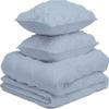 All Season 3PC Down Comforter Sets, 100% Organic Cotton 800TC 600GSM. Pinch Pleated, Breathable, Soft, Fluffy, Light Weight, Machine Washable, Twin Size, Light Blue view 3