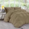 All Season 3PC Down Comforter Sets, 100% Organic Cotton 800TC 600GSM. Pinch Pleated, Breathable, Soft, Fluffy, Light Weight, Machine Washable, Twin Size, Taupe view 1