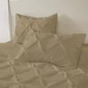 All Season 3PC Down Comforter Sets, 100% Organic Cotton 800TC 600GSM. Pinch Pleated, Breathable, Soft, Fluffy, Light Weight, Machine Washable, Twin Size, Taupe view 2