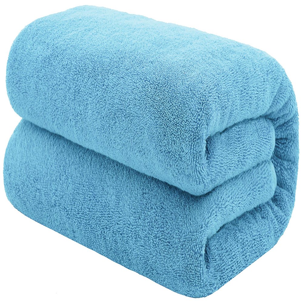 100% Cotton Oversized 40x80 Bath Sheet, Turkish Bath Towels for Bathroom Extra Large, Baby Blue Bath Sheet