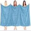 100% Cotton Oversized 40x80 Bath Sheet, Turkish Bath Towels for Bathroom Extra Large, Baby Blue Bath Sheet view 2
