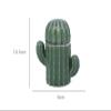 Ceramic Decorative Toothpick Holder Green Cactus Shaped Toothpick Dispenser Ceramic Cotton Swab Container for Holiday Party Table Decoration view 2