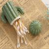 Ceramic Decorative Toothpick Holder Green Cactus Shaped Toothpick Dispenser Ceramic Cotton Swab Container for Holiday Party Table Decoration view 3