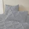 All Season 3PC Down Comforter Sets, 100% Organic Cotton 800TC 600GSM. Pinch Pleated, Breathable, Soft, Fluffy, Light Weight, Machine Washable, Standard Queen Size, Silver Grey view 2