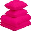All Season 3PC Down Comforter Sets, 100% Organic Cotton 800TC 600GSM. Pinch Pleated, Breathable, Soft, Fluffy, Light Weight, Machine Washable, Standard Queen Size, HOT Pink view 3