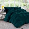 All Season 3PC Down Comforter Sets, 100% Organic Cotton 800TC 600GSM. Pinch Pleated, Breathable, Soft, Fluffy, Light Weight, Machine Washable, King Size, Teal view 1