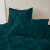 All Season 3PC Down Comforter Sets, 100% Organic Cotton 800TC 600GSM. Pinch Pleated, Breathable, Soft, Fluffy, Light Weight, Machine Washable, King Size, Teal view 2